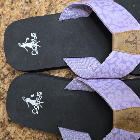Corky's Ahoy Leopard Print Flip Flop Lavender size 9. New - Picture 4 of 4